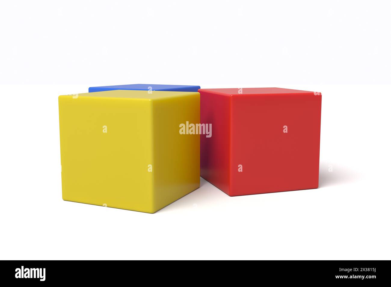 Three dimensional blocks of red, blue, and yellow Stock Photo Alamy