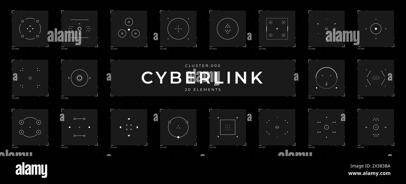 Cyberpunk futuristic HUD design elements set Stock Vector Image & Art ...