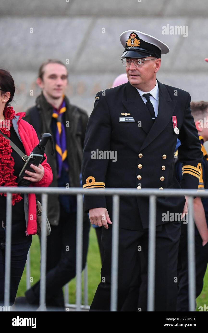 Melbourne, Australia 25 Apr 2024, Royal Australian Navy officer Ben