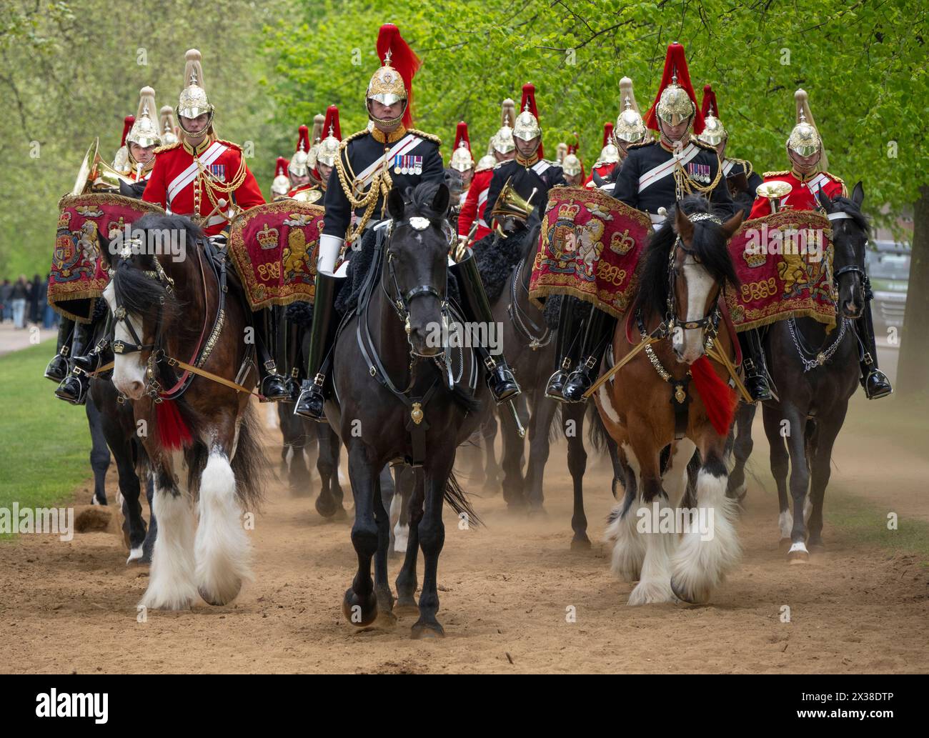 Hyde Park, London, UK. 25th Apr, 2024. The King's mounted bodyguard ...