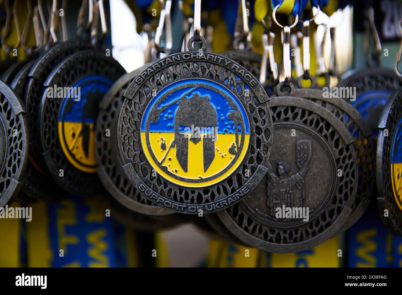 Ukrainian Spartan Race medals. Kyiv 20 April,2024 Stock Photo Alamy