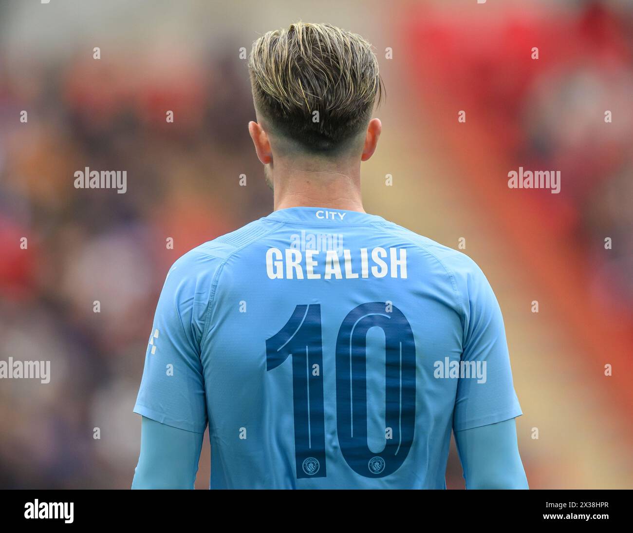London, UK. 20th Apr, 2024 - Manchester City v Chelsea - FA Cup Semi-Final - Wembley.                                                                         Manchester City's Jack Grealish in action.                                         Picture Credit: Mark Pain / Alamy Live News Stock Photo
