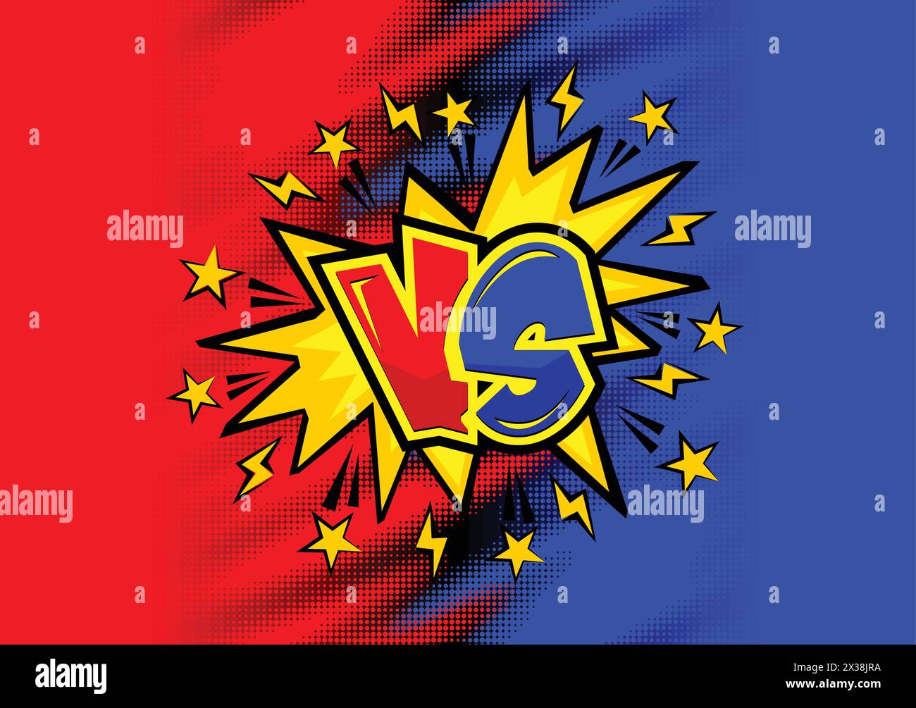 VS fight background for battle, competition, election or game. Red versus blue fighter. Stock Vector