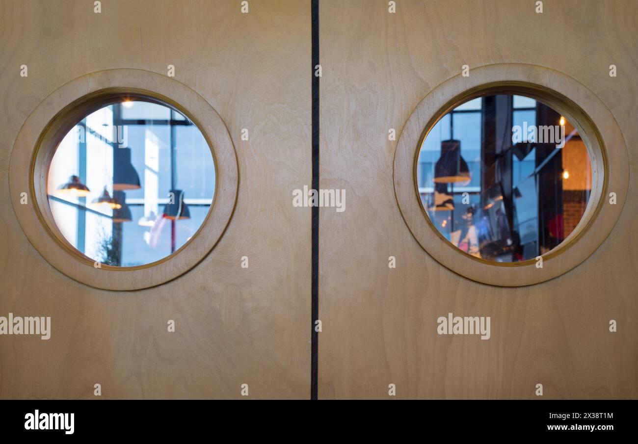 Door with round windows hi-res stock photography and images - Alamy