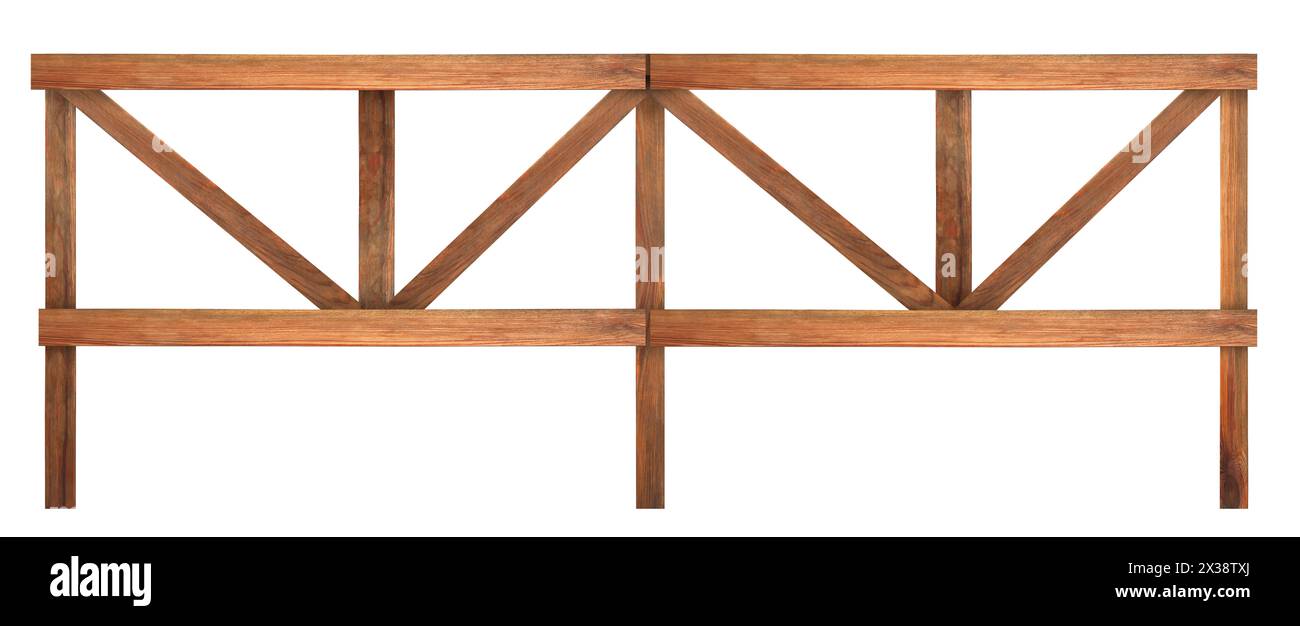 Fence made of wooden planks isolated on white Stock Photo - Alamy