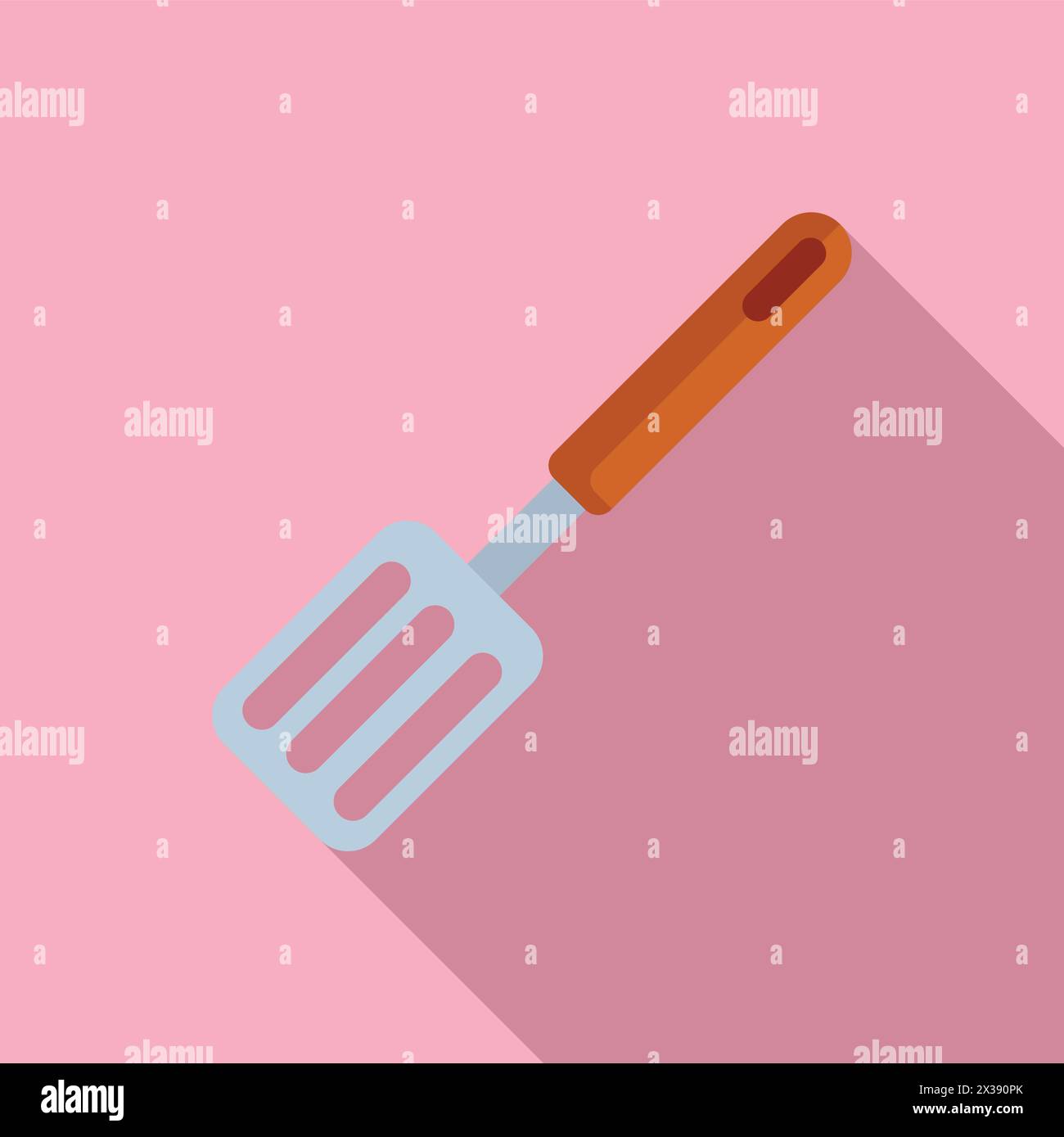 Supplies spatula icon flat vector. Metal tool. Cooking accessory Stock Vector