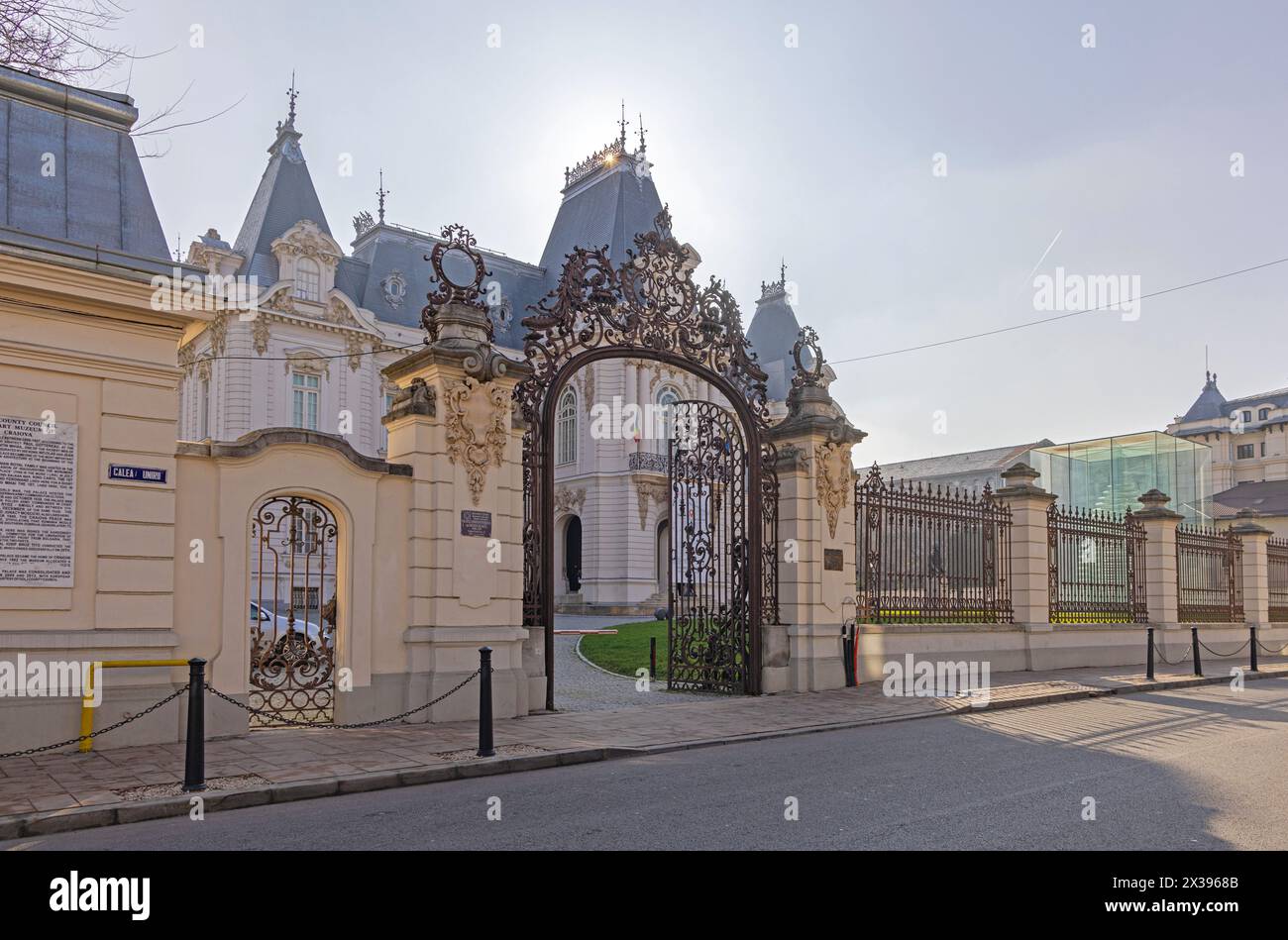 Craiova, Romania - March 16, 2024: Entrance Gate to Country Council Art ...
