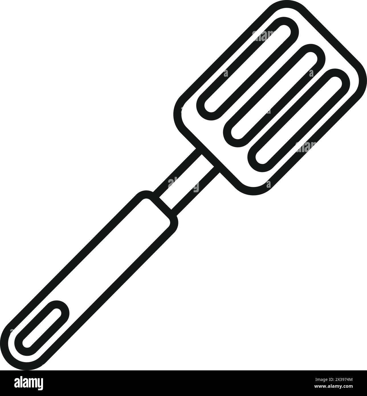 Supplies spatula icon outline vector. Metal tool. Cooking accessory Stock Vector
