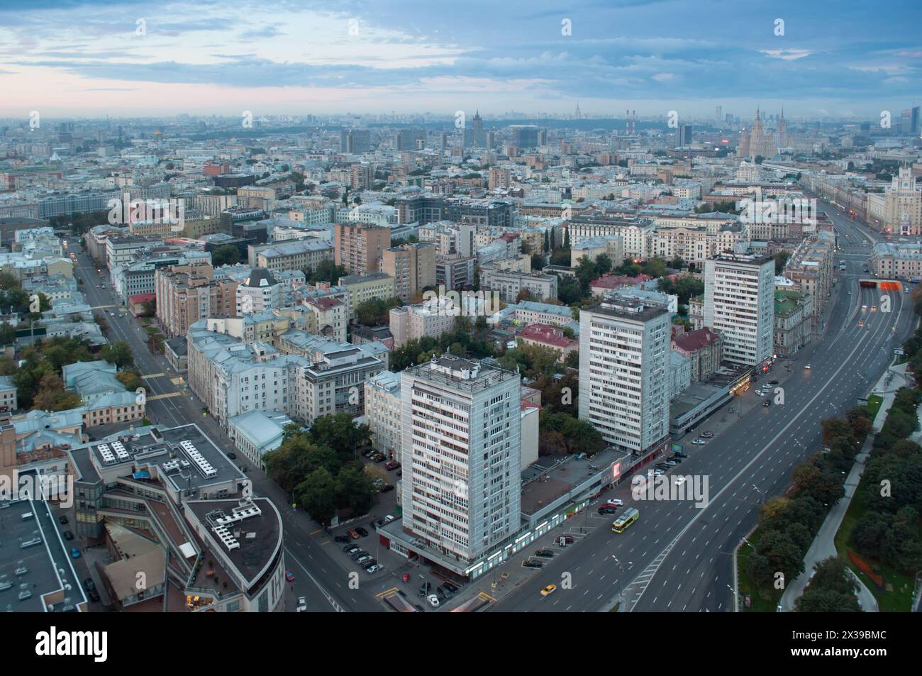 View from business center Weapons to Garden Ring in Moscow, Russia at morning Stock Photo