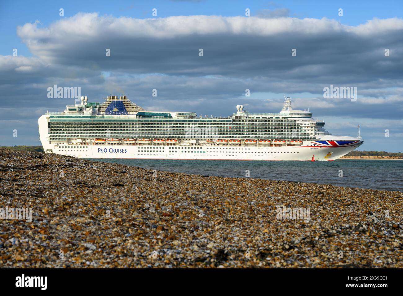 Ventura is a Grand class cruise ship operated by P&O Cruises, part of the Carnival Corporation. Stock Photo