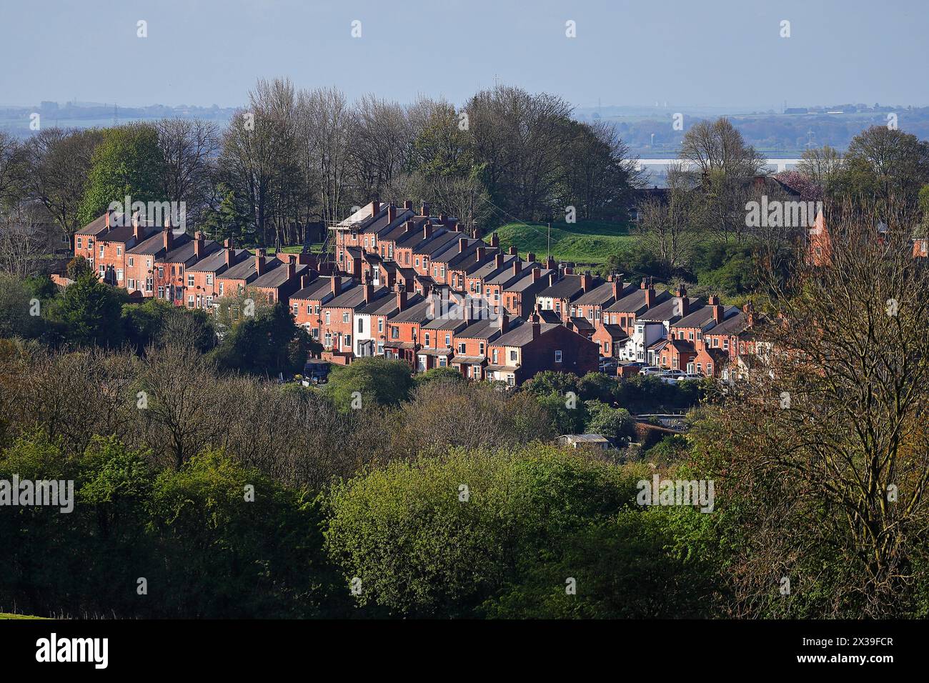 A view of East View & West View streets in Kippax Village in East Leeds