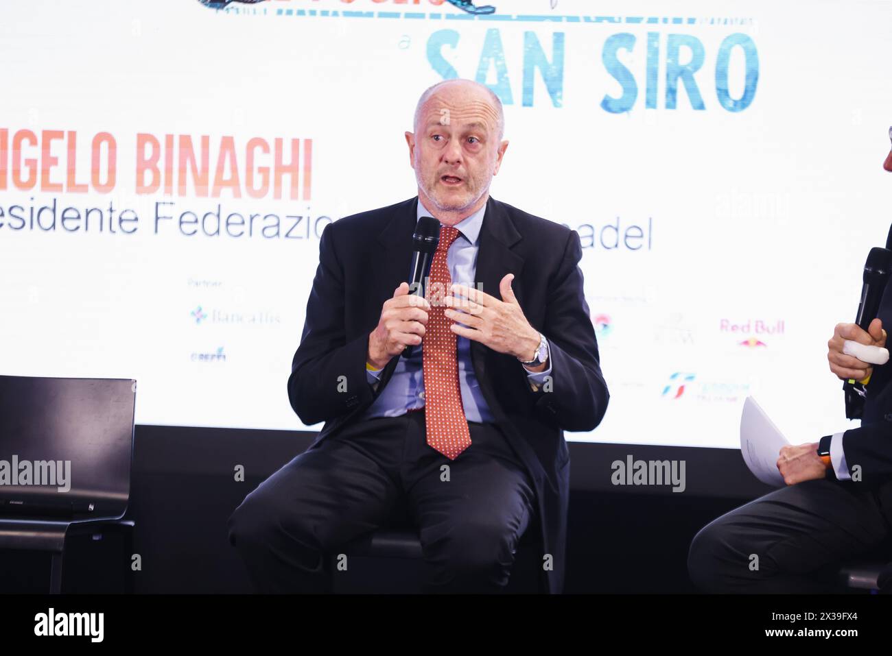 Milan, Italy. 24th Apr, 2024. Milan, Il Foglio Sportivo 2024 event at the San Siro Stadium on the occasion of the sports festival. In the photo: Angelo Binaghi President of the tennis and padel federation Credit: Independent Photo Agency/Alamy Live News Stock Photo