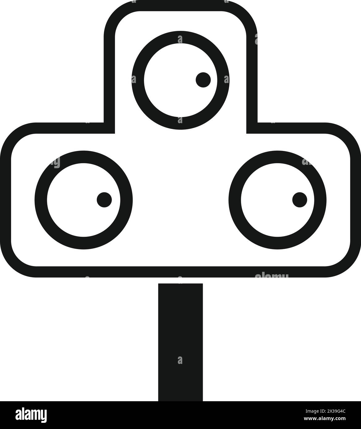 Railway semaphore icon simple vector. Side pass road. Danger cross Stock Vector