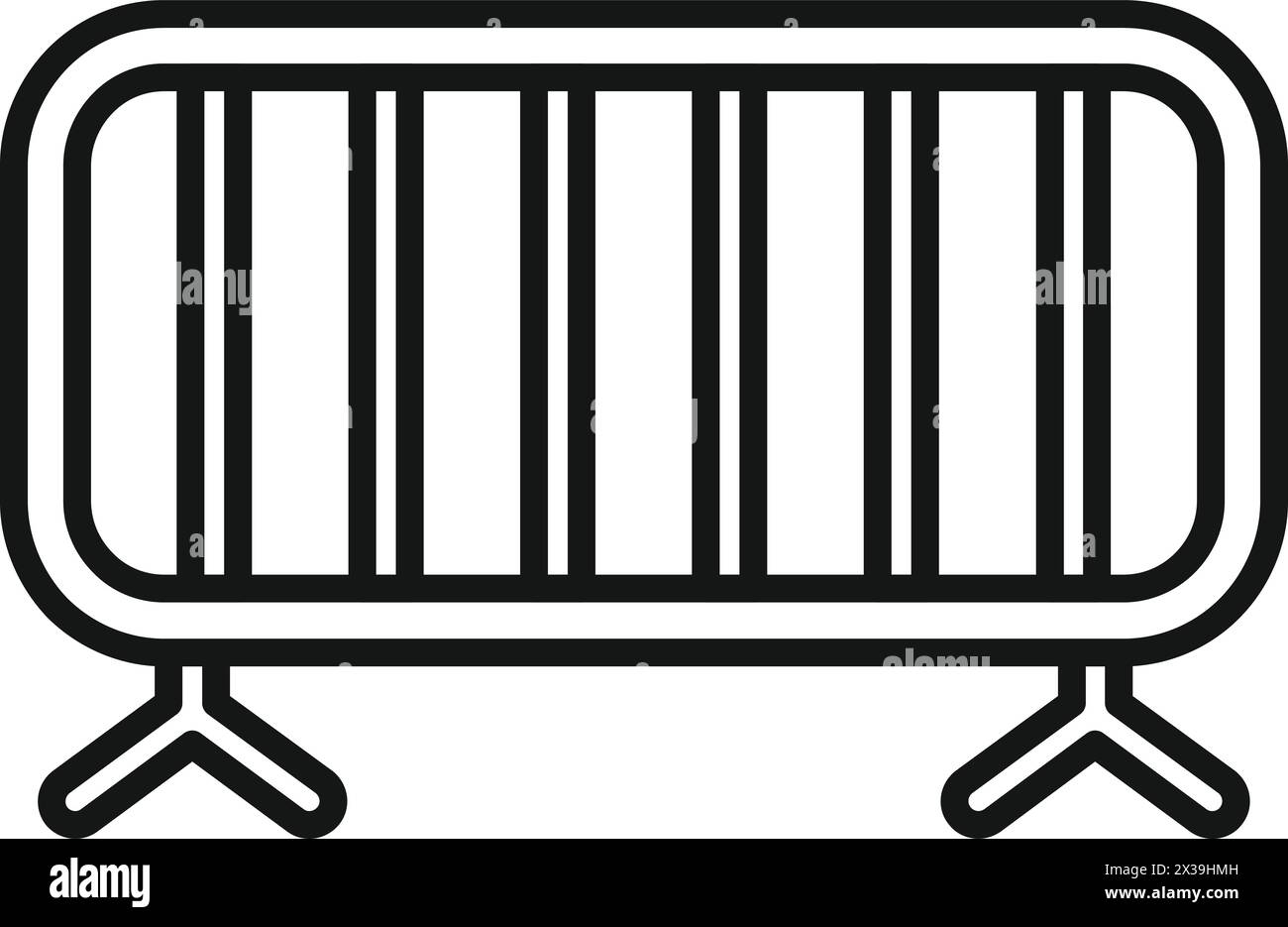 Railway crossing metal barrier icon outline vector. Sign stop. Safety cross Stock Vector