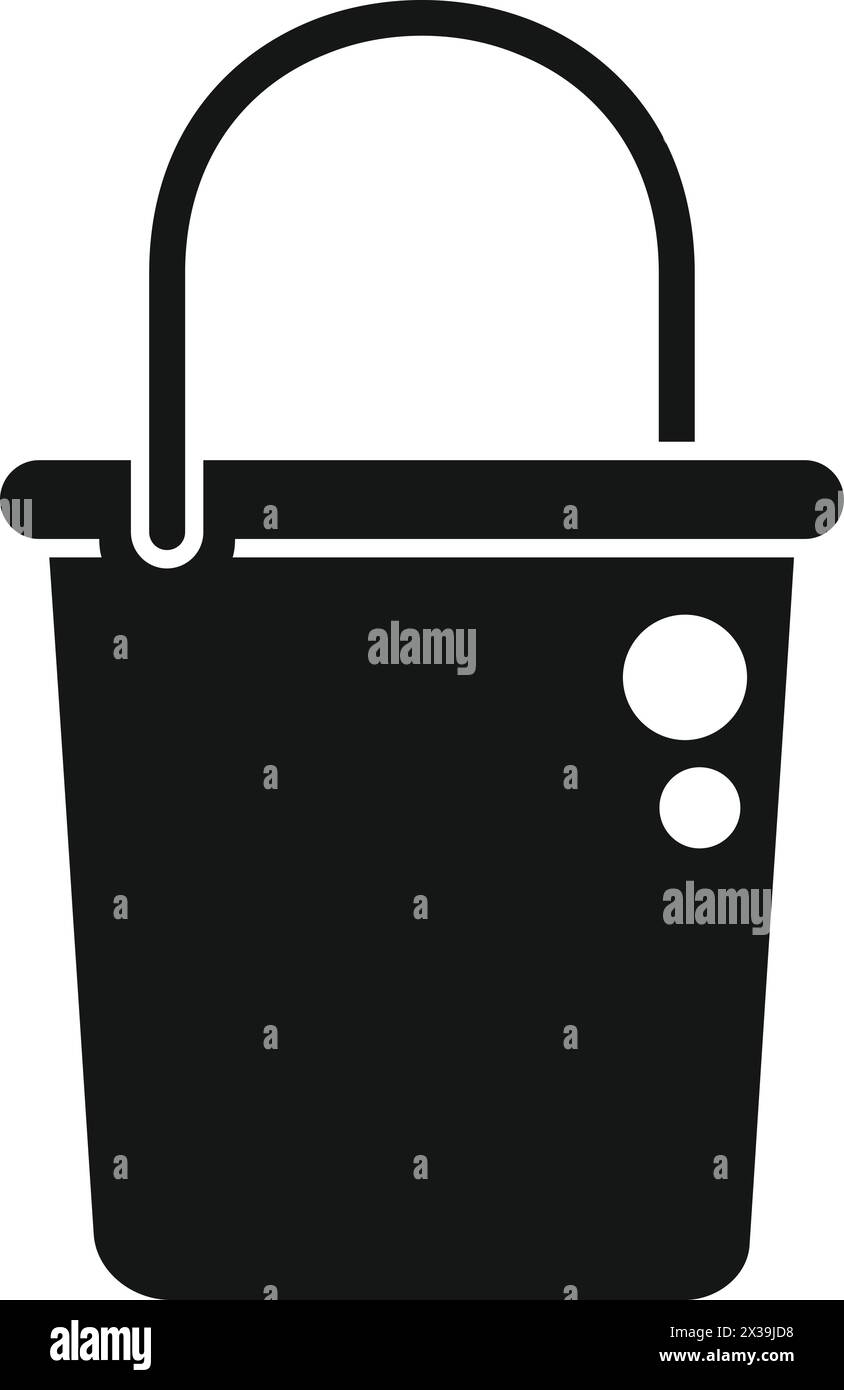 Washing bucket icon simple vector. Handle pot. Plastic empty can Stock Vector