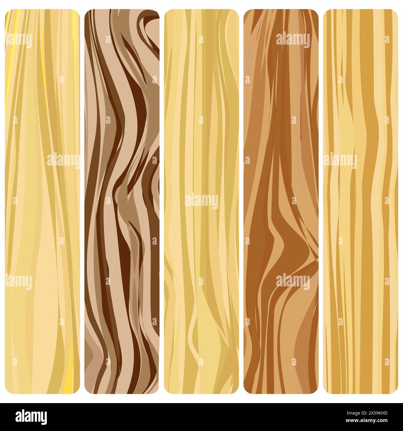 Five wooden boards. Vector abstract wood texture in flat design Stock ...