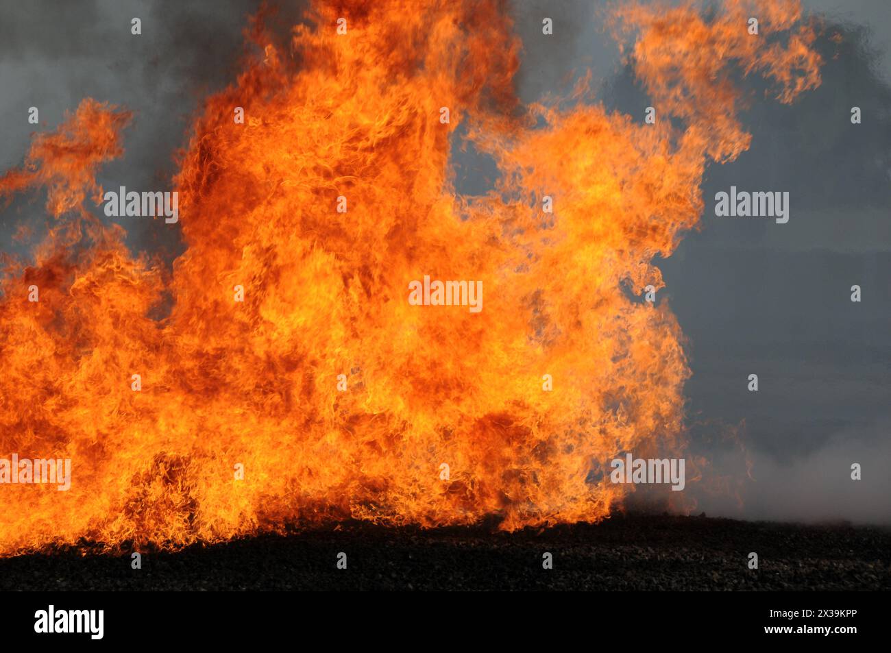 Crash Simulator Flames Stock Photo