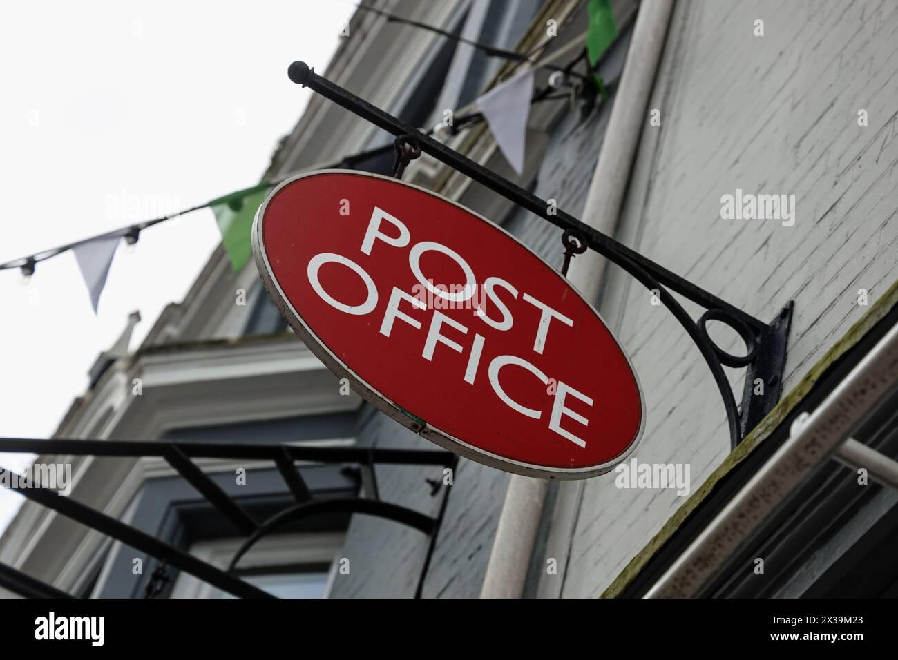 Oval Post Office hanging sign in Southside Street, Plymouth. Generic image. Stock Photo