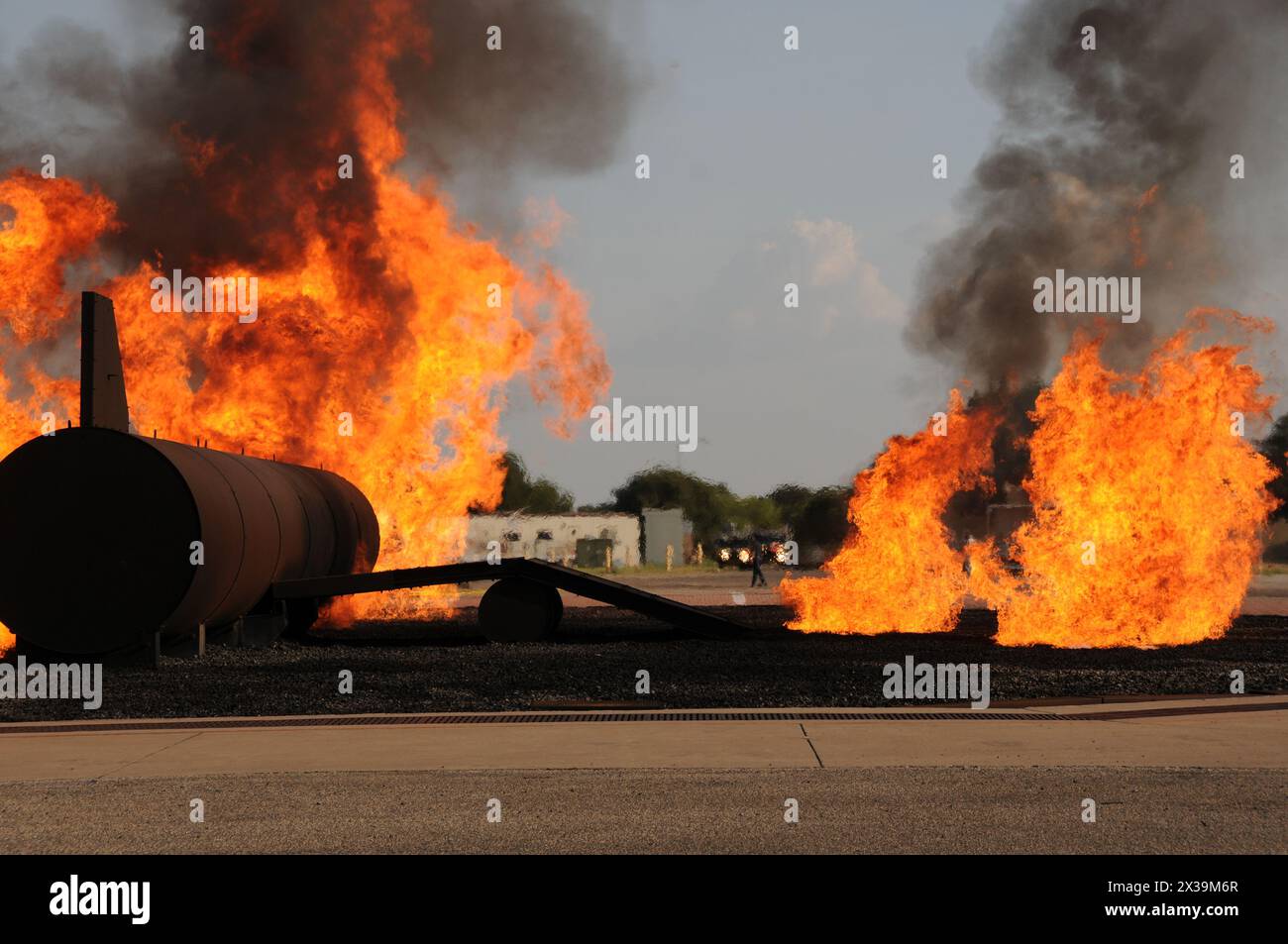 Plane Crash Simulator, Texas Stock Photo