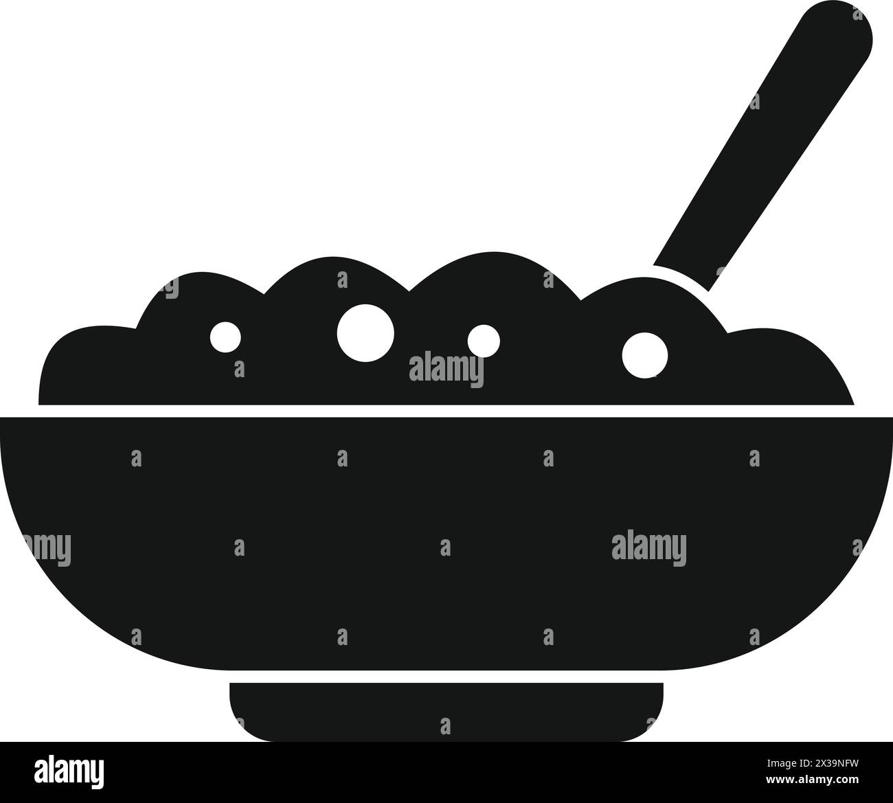 Rice food bowl icon simple vector. Ceramic pot. Meal grain cooked Stock ...