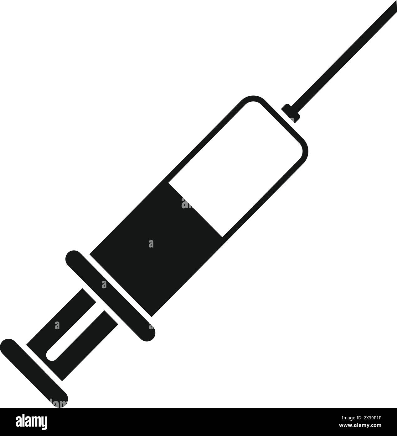 Medical antiviral injection syringe icon simple vector. Dose inject