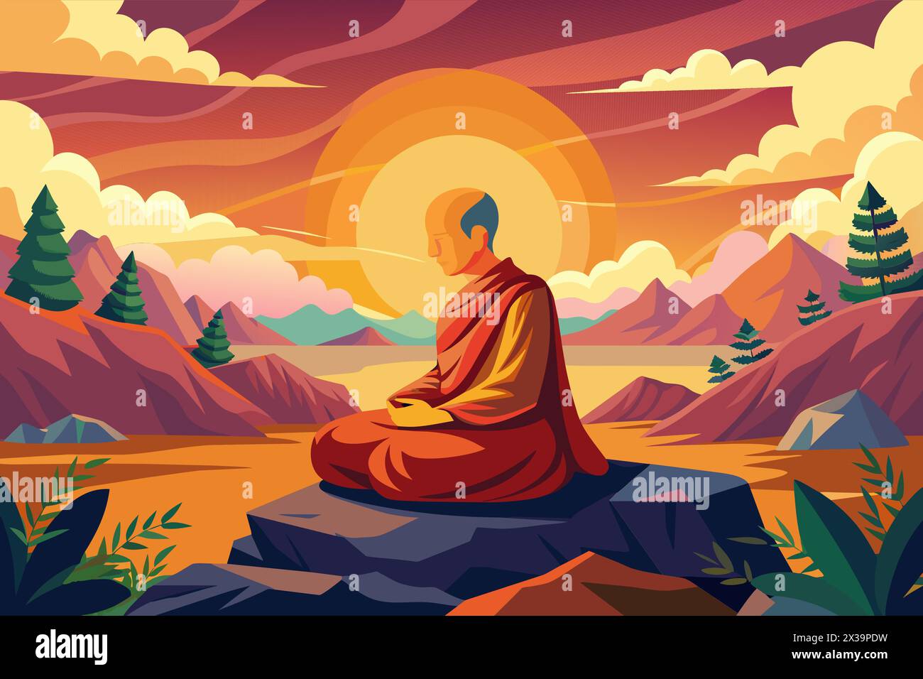 Asian spiritual practice Stock Vector Images - Alamy