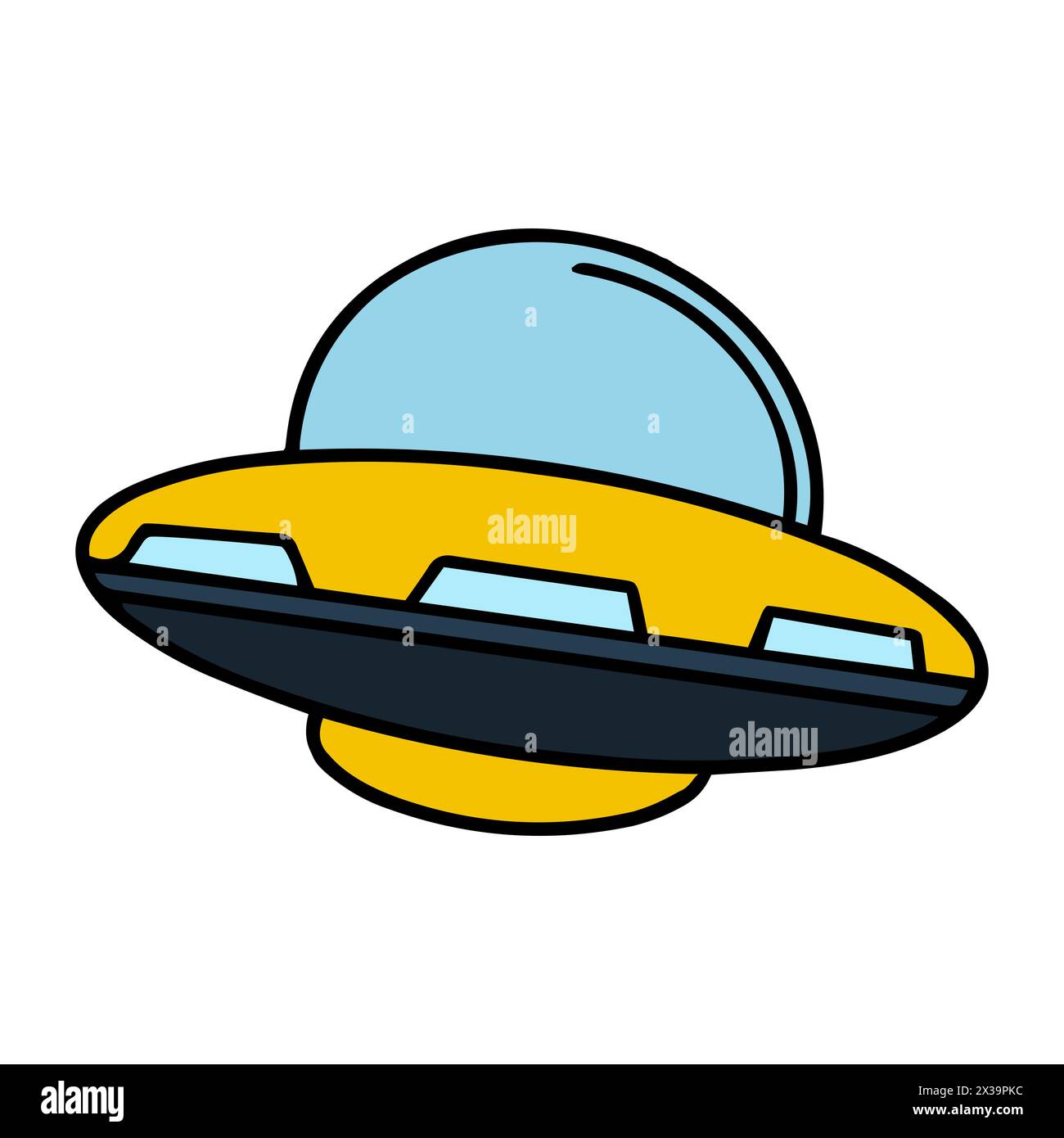 Ufo Alien Spaceship Icon Stock Vector