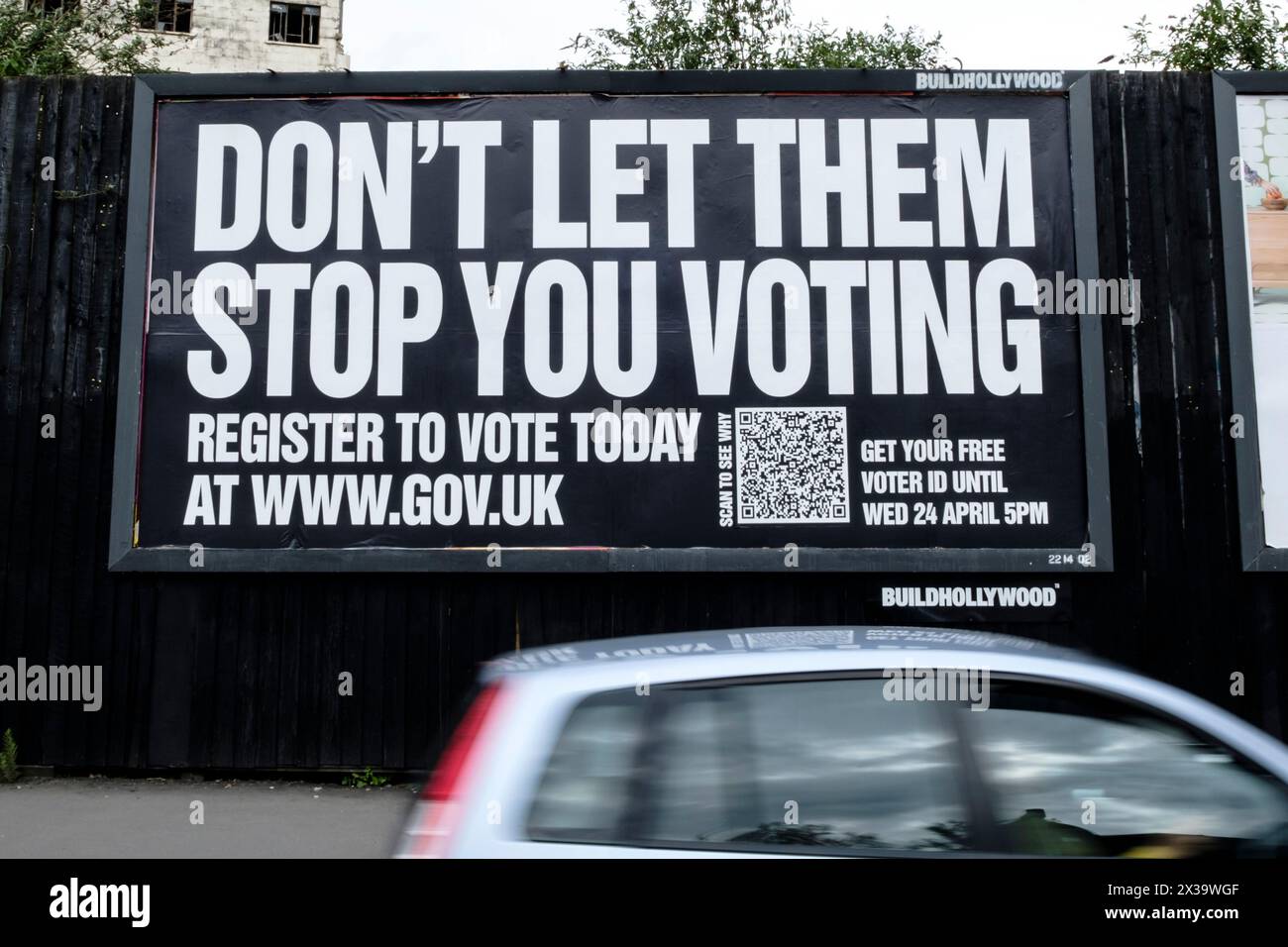 Voter registration information Posters in Bristol Stock Photo