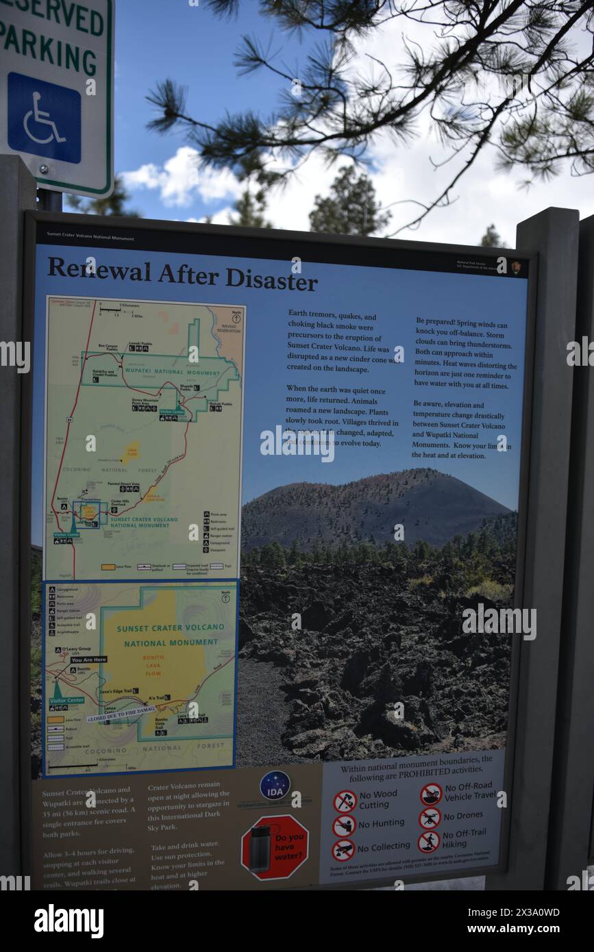 Flagstaff, AZ. U.S.A. 3/20/2024. Sunset Crater Volcano National