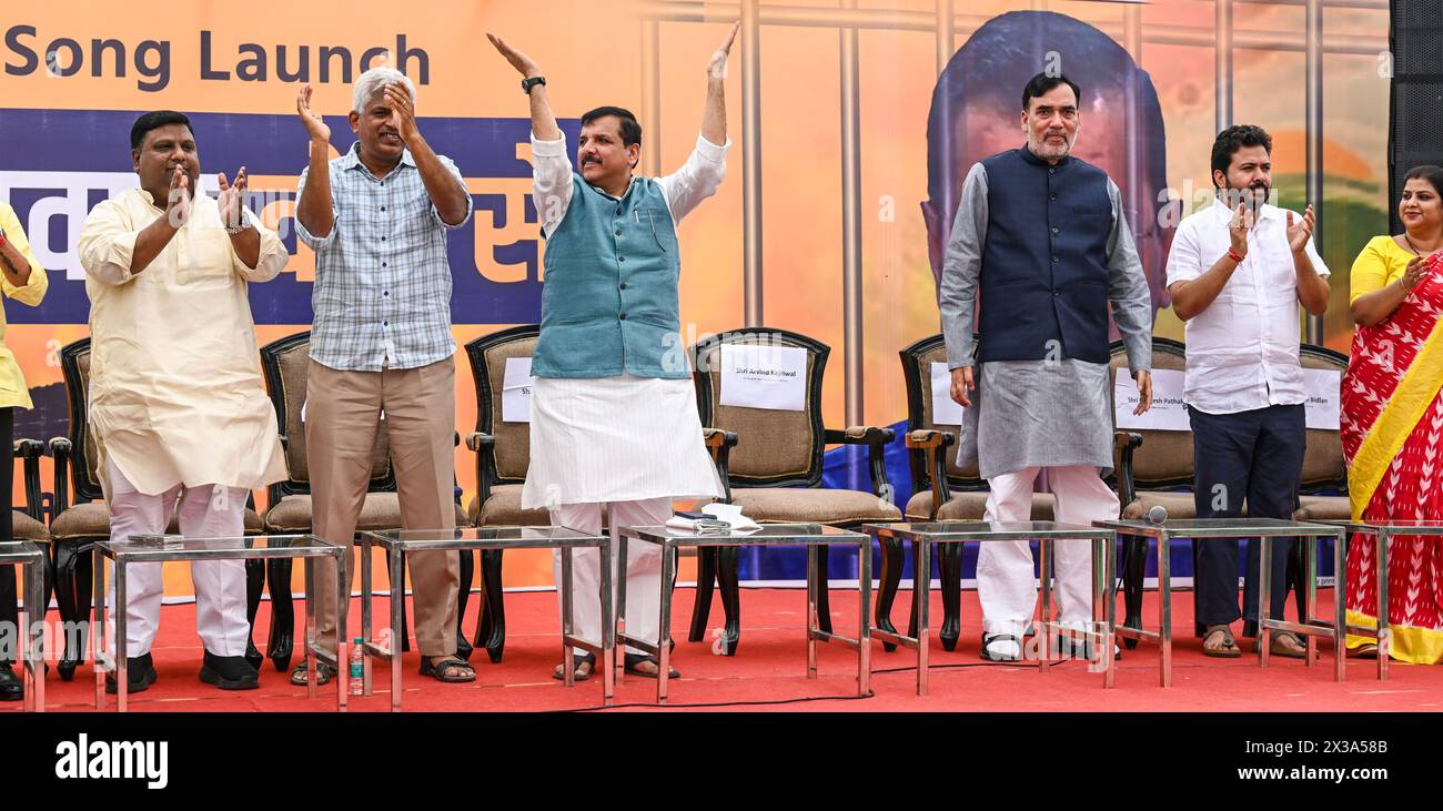New Delhi, India. 25th Apr, 2024. NEW DELHI, INDIA - APRIL 25: AAP ...