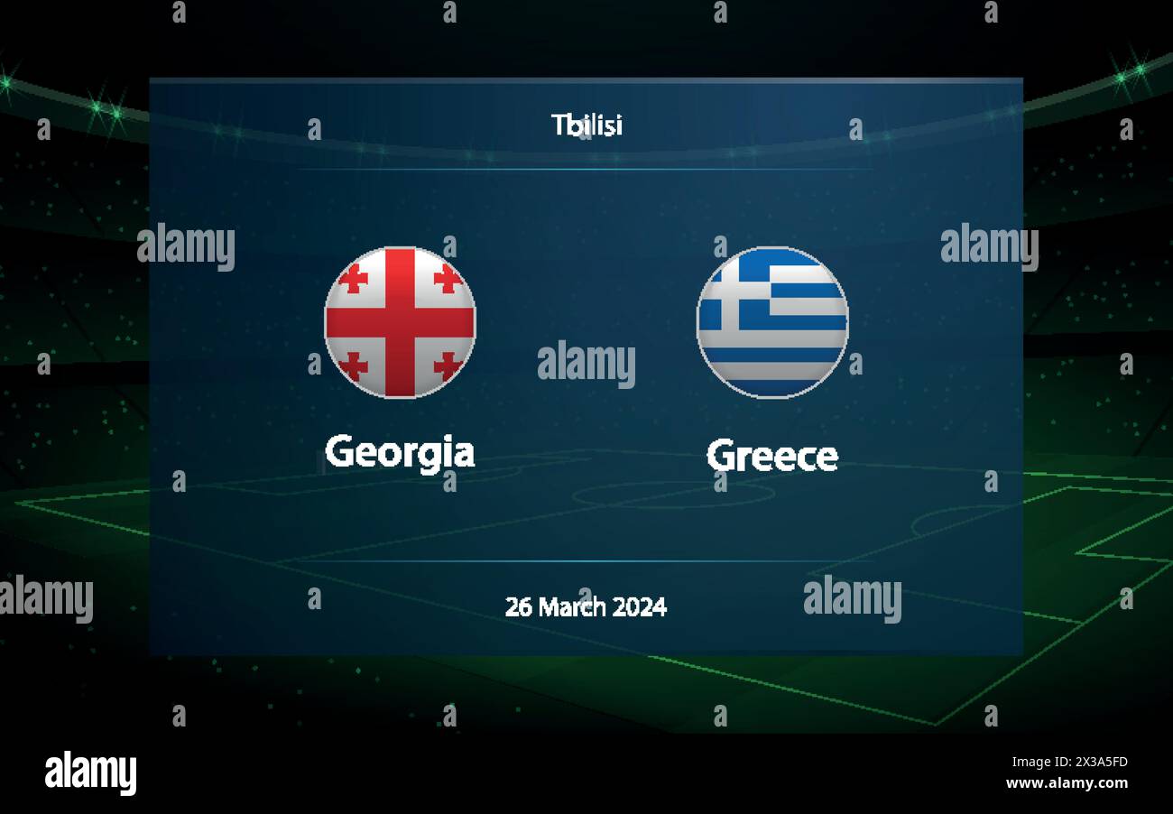 vs Greece. Europe football tournament 2025, Soccer scoreboard