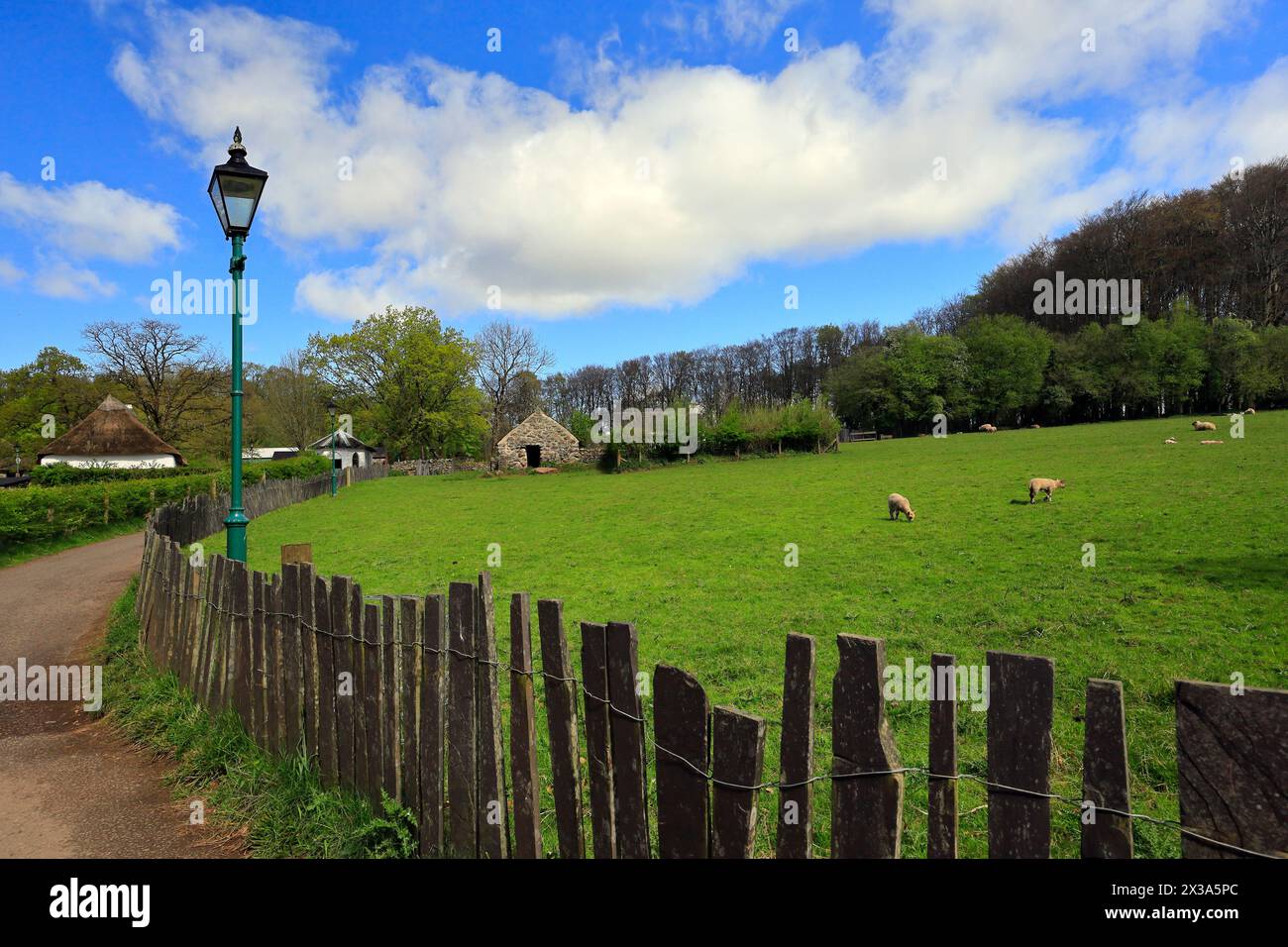Meadow and Cae Adda Byre, St Fagan's National Museum of History. Taken ...