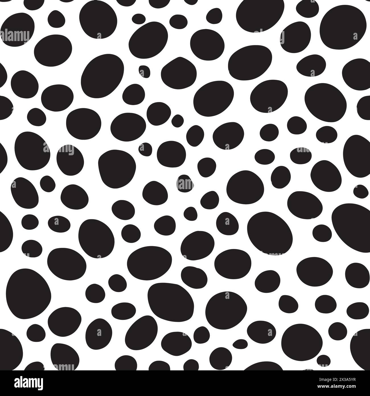 Seamless pattern of random black spots on a white background ...