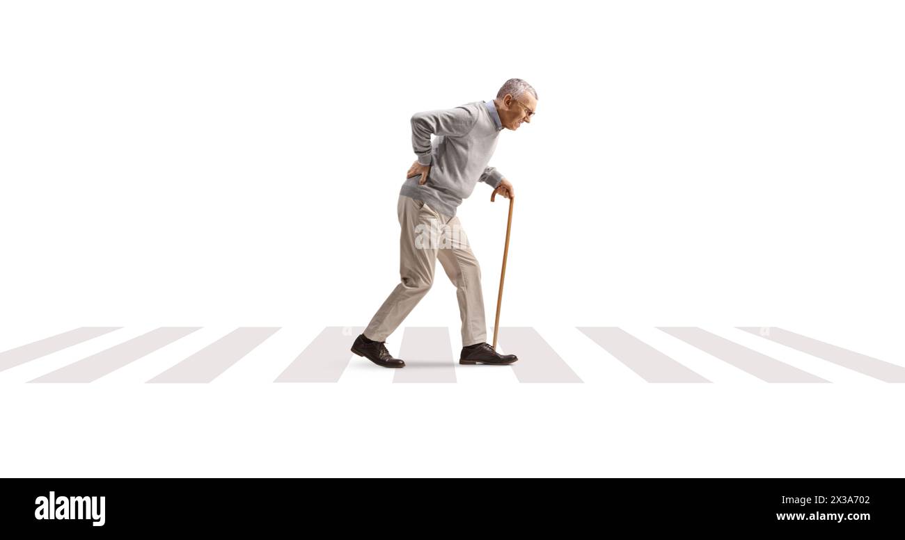 Old man walking bent Cut Out Stock Images Pictures Alamy