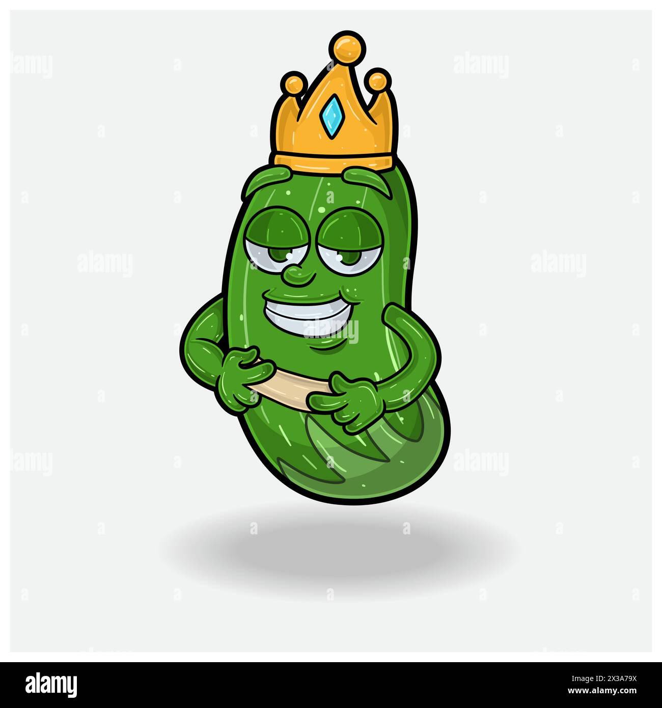 Cucumber Fruit Crown Mascot Character Cartoon With Love struck ...