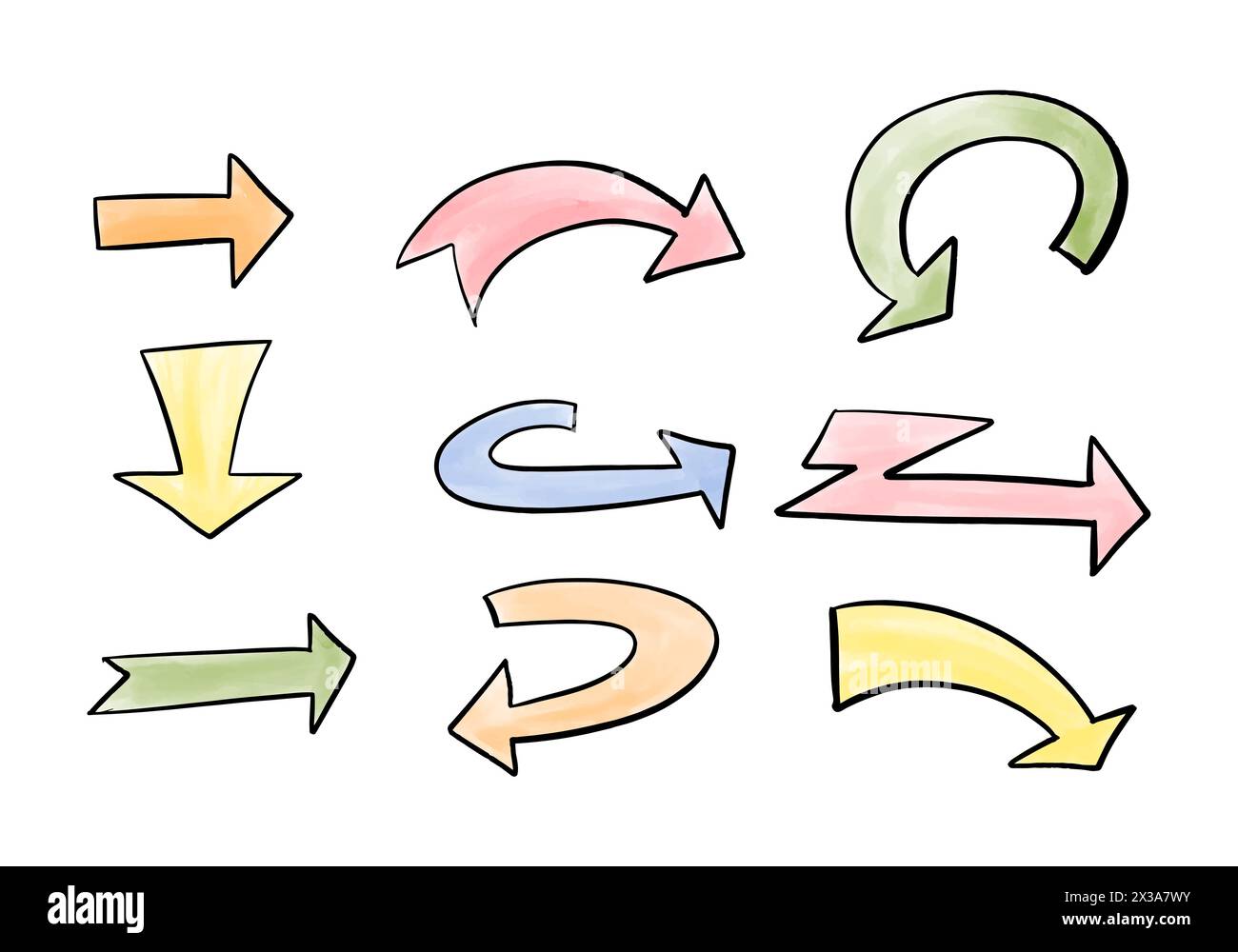 Horizontal black arrows set hi-res stock photography and images - Alamy