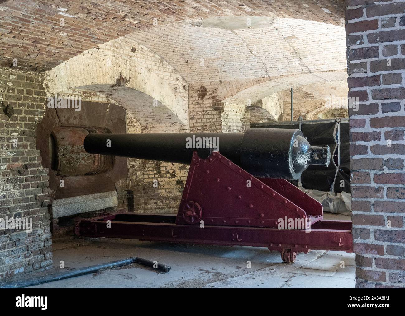 Cannon at Fort Sumter near Charleston, SC Stock Photo