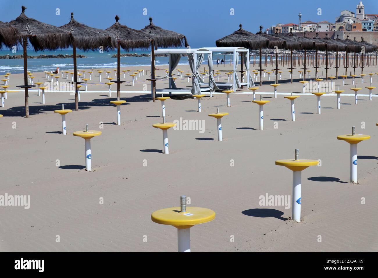 Termoli - Scorcio della spiaggia del Lido La Lampara Stock Photo