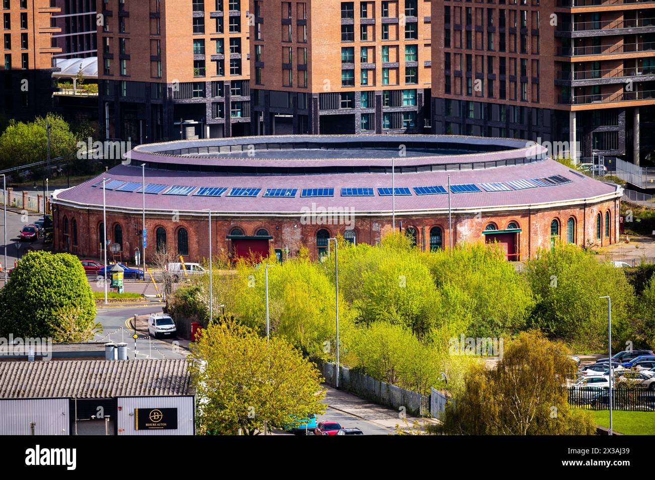 The Grade II listed Roundhouse building in Leeds that used to house Steam Locomotives, will soon be converted into a Padel Tennis Centre. Stock Photo