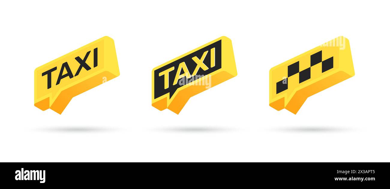 TAXI icon, symbol, web, ui, app. Taxi service. Vector icons Stock Vector