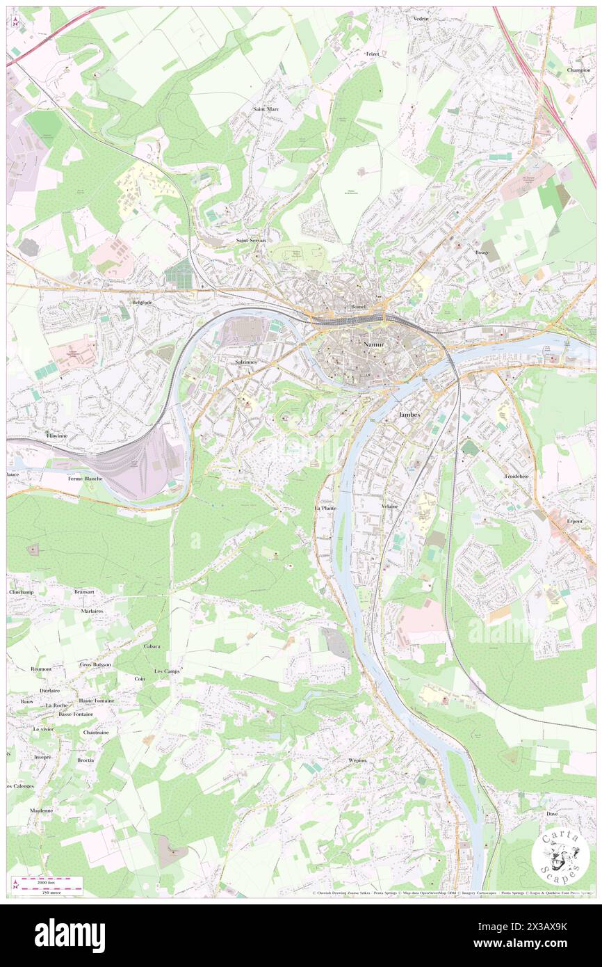 Chateau de Namur, Province de Namur, BE, Belgium, Wallonia, N 50 27' 17'', N 4 51' 13'', map, Cartascapes Map published in 2024. Explore Cartascapes, a map revealing Earth's diverse landscapes, cultures, and ecosystems. Journey through time and space, discovering the interconnectedness of our planet's past, present, and future. Stock Photo