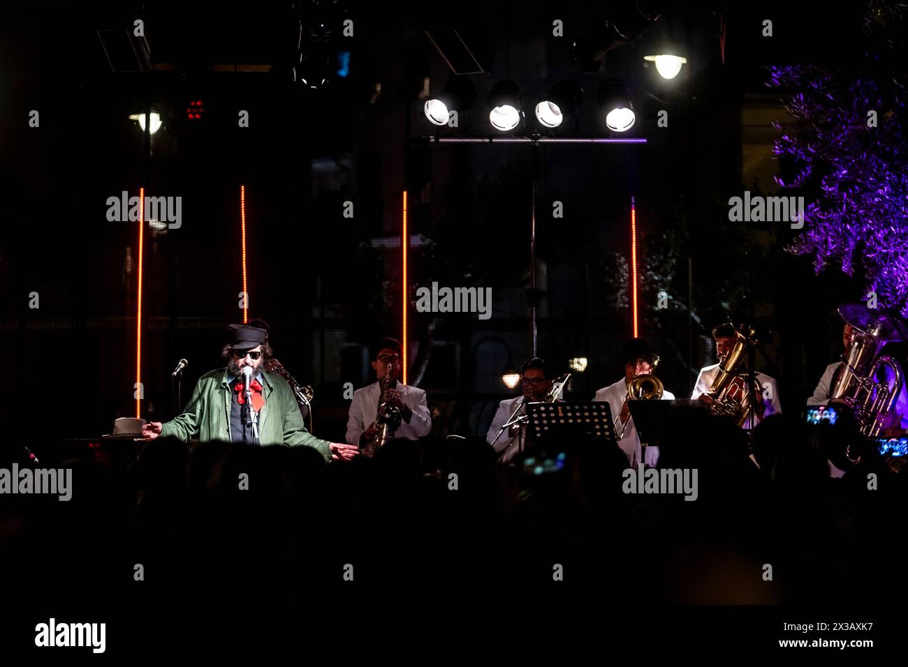 Genoa, . 25th Apr, 2024. Vinicio Capossela celebrates April 25th with a great concert in Genoa at the Luzzati Gardens Credit: Independent Photo Agency/Alamy Live News Stock Photo