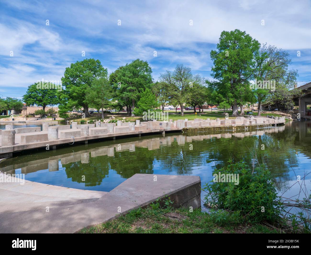 Celebration Bridge, San Angelo River Walk, San Angelo, Texas Stock