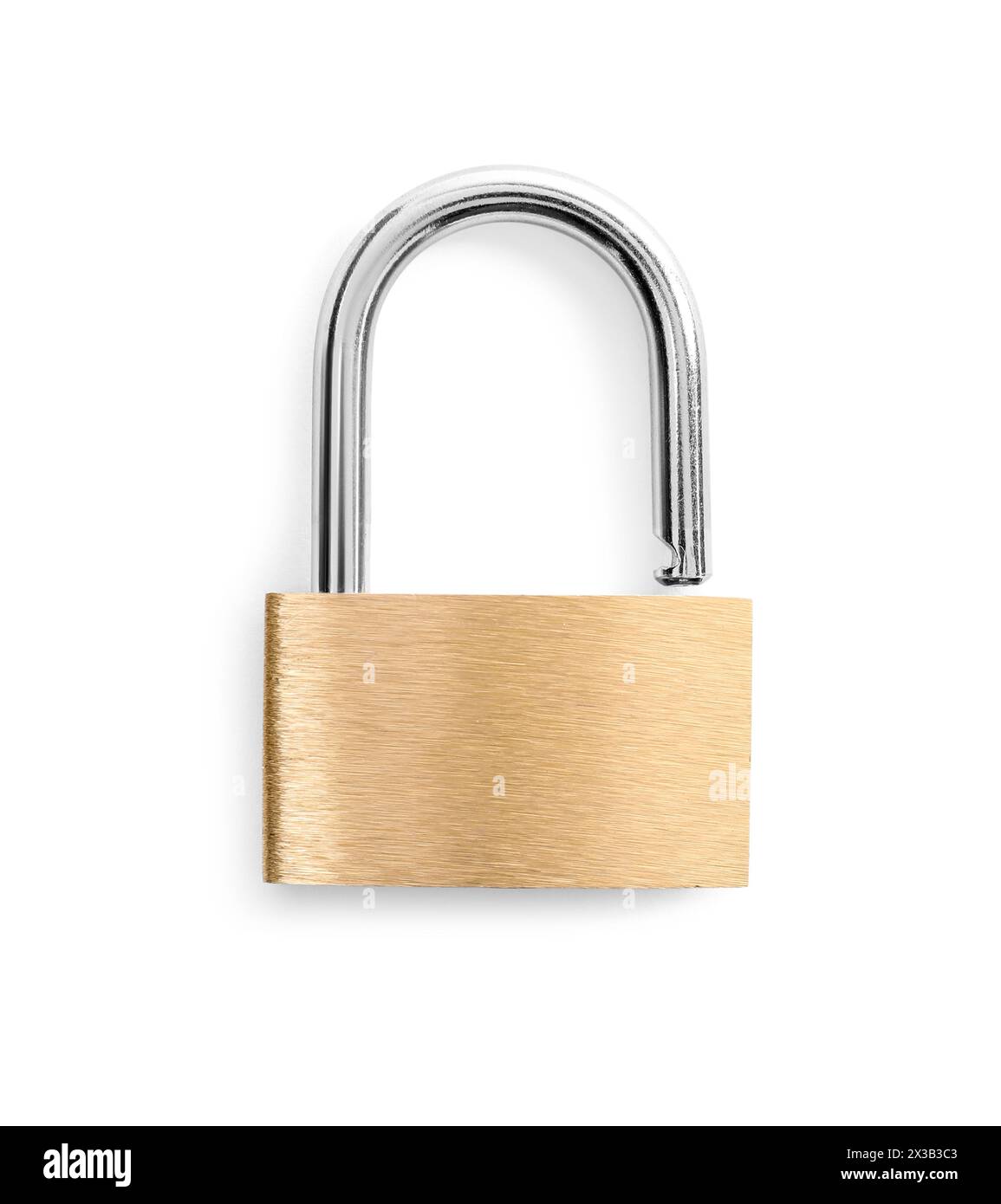 Steel padlock isolated on white, top view Stock Photo - Alamy