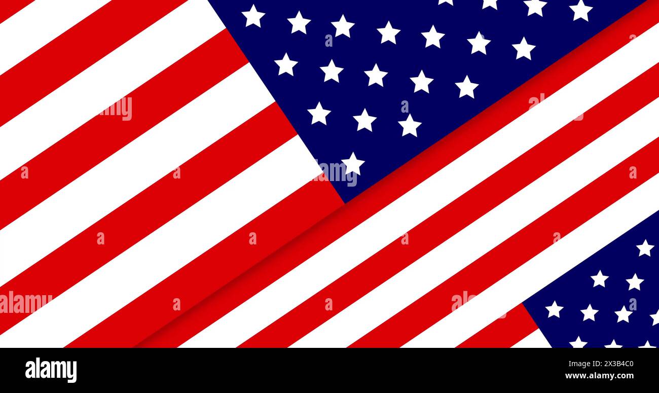 Image of flag of usa over statue of liberty on black background Stock Photo