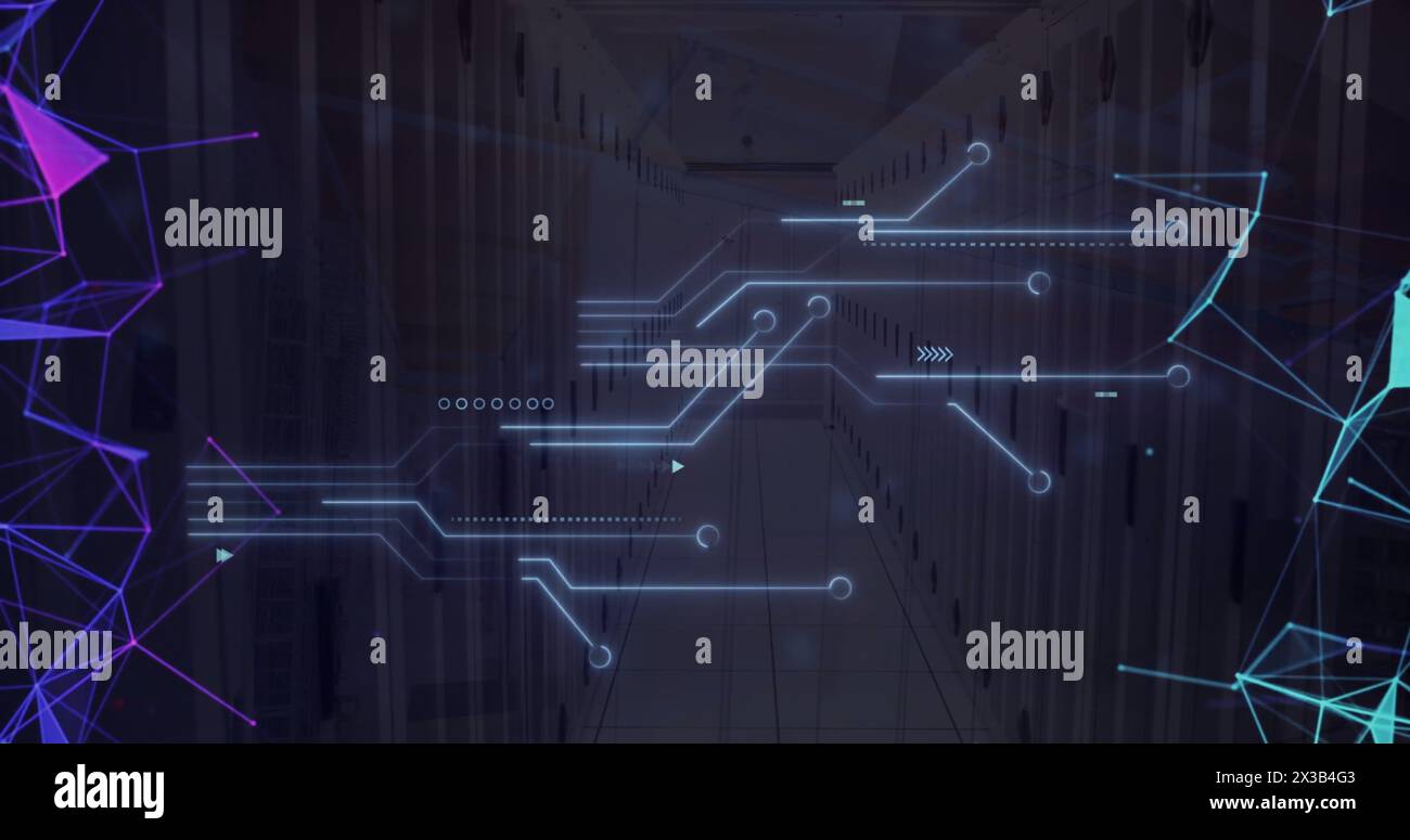 Image of computer circuit board and data processing Stock Photo