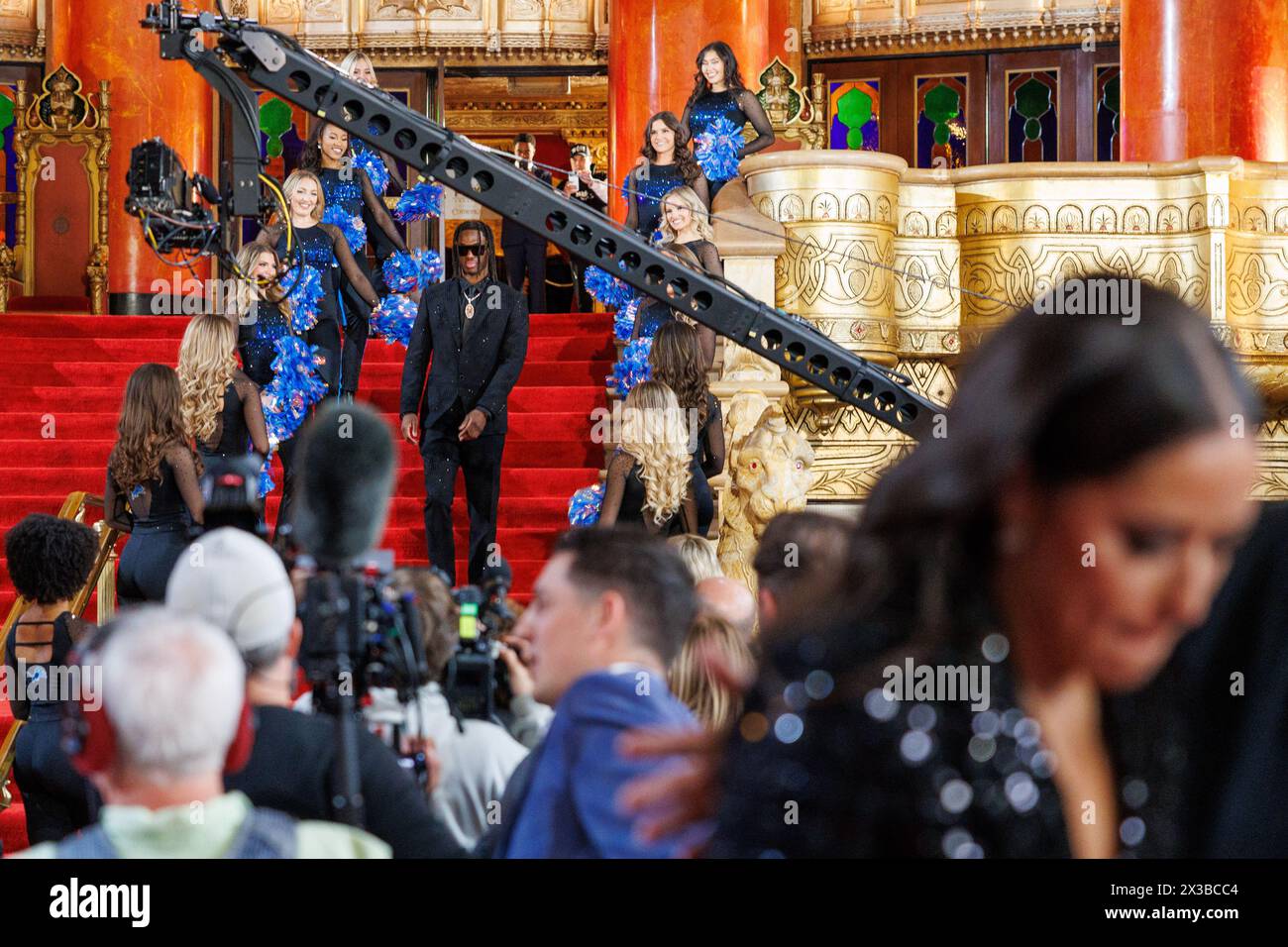 Detroit, United States. 25th Apr, 2024. Marvin Harrison Jr. walks the 2024 NFL Draft Red Carpet at the Fox Theatre in Detroit, Mich. on April 25, 2024. (Photo by Andrew Roth/Sipa USA) Credit: Sipa USA/Alamy Live News Stock Photo