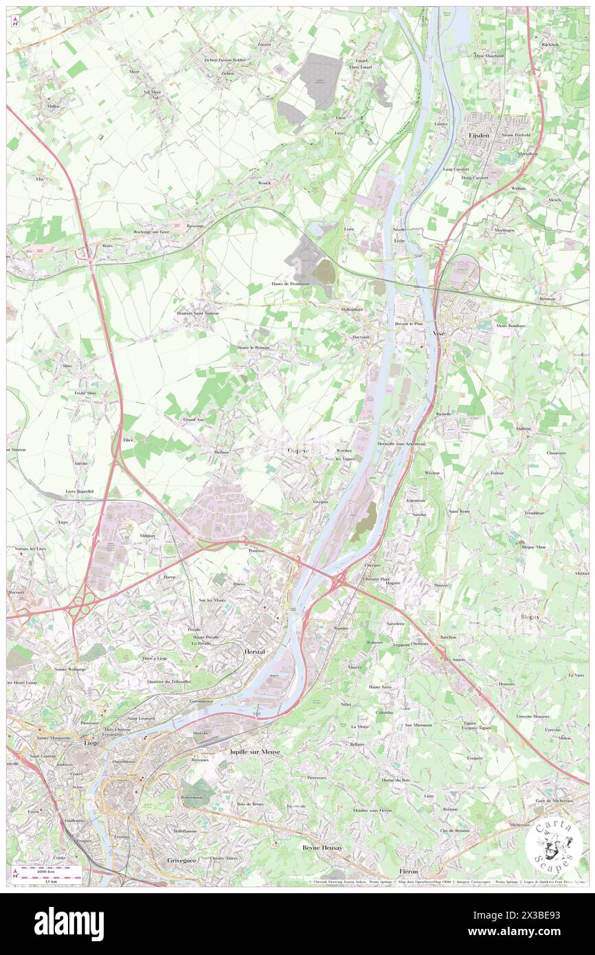 Oupeye, Province de Liège, BE, Belgium, Wallonia, N 50 42' 35'', N 5 38' 41'', map, Cartascapes Map published in 2024. Explore Cartascapes, a map revealing Earth's diverse landscapes, cultures, and ecosystems. Journey through time and space, discovering the interconnectedness of our planet's past, present, and future. Stock Photo