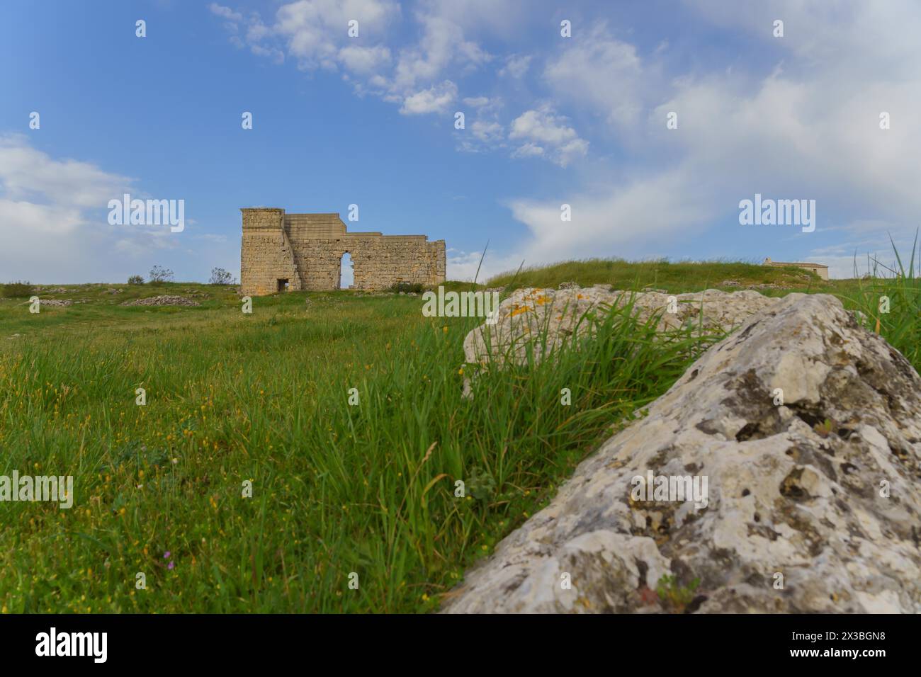 The Roman theatre of Acinipo, part of the archaeological site of the ...