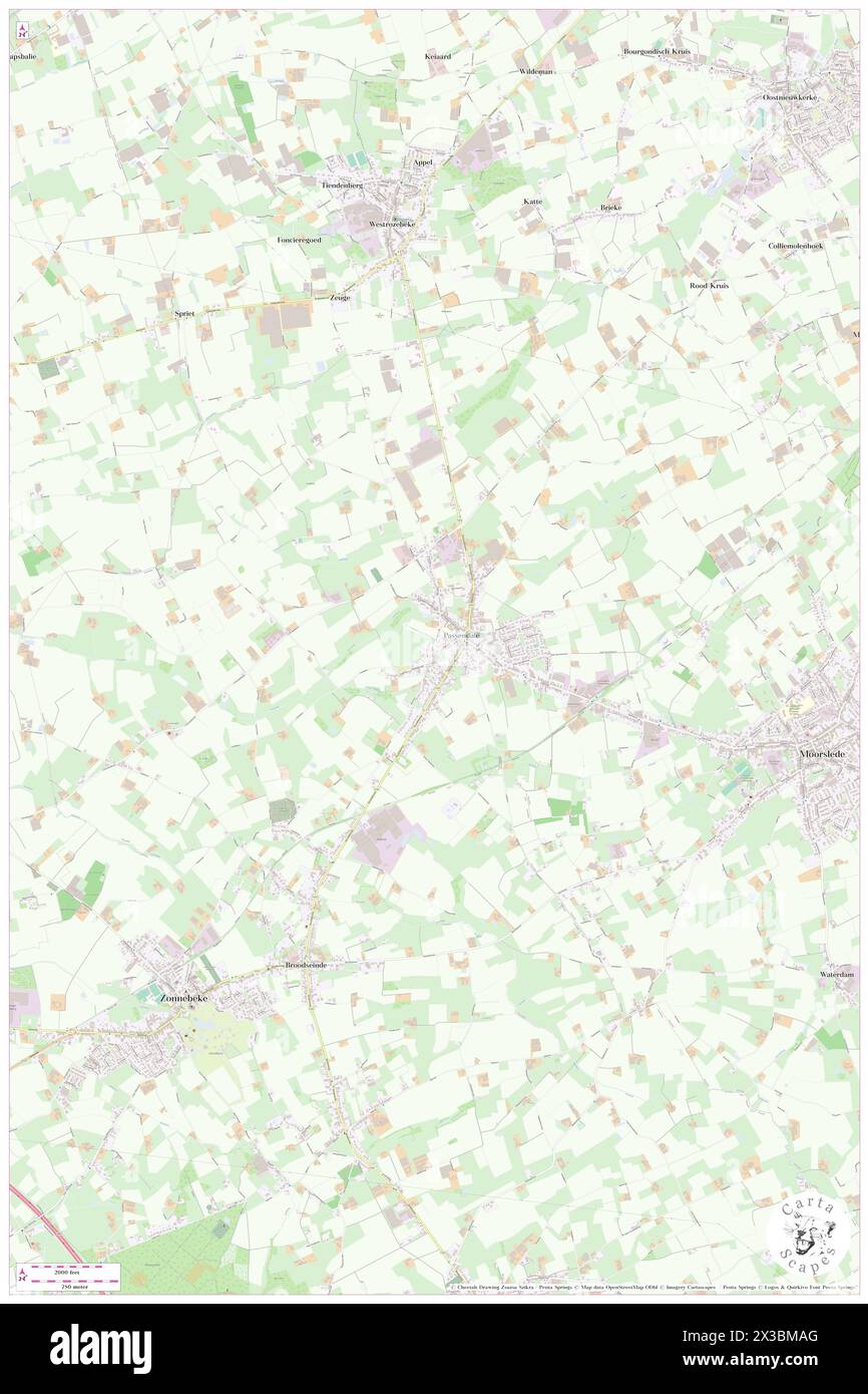 Passendale, Provincie West-Vlaanderen, BE, Belgium, Flanders, N 50 53' 59'', N 3 1' 16'', map, Cartascapes Map published in 2024. Explore Cartascapes, a map revealing Earth's diverse landscapes, cultures, and ecosystems. Journey through time and space, discovering the interconnectedness of our planet's past, present, and future. Stock Photo